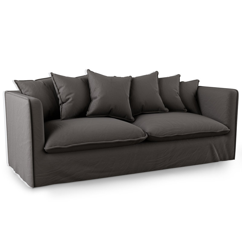 Castina 80" Fabric Upholstered Contemporary Sofa Slipcovered Sofa Couches with Accent Pillows, Washable Slipcover