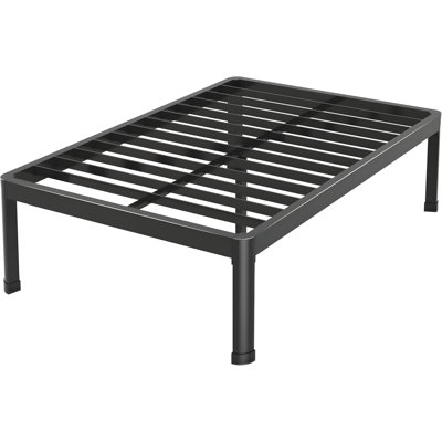 Blooming 18 Inch Metal Bed Frame With Round Corners, 3500 Lbs Heavy Duty Steel Mattress Platform