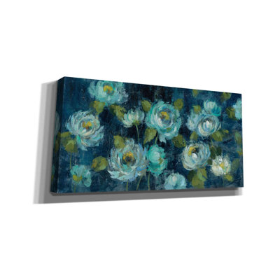 'Indigo Mums' by Silvia Vassileva, Canvas Wall Art
