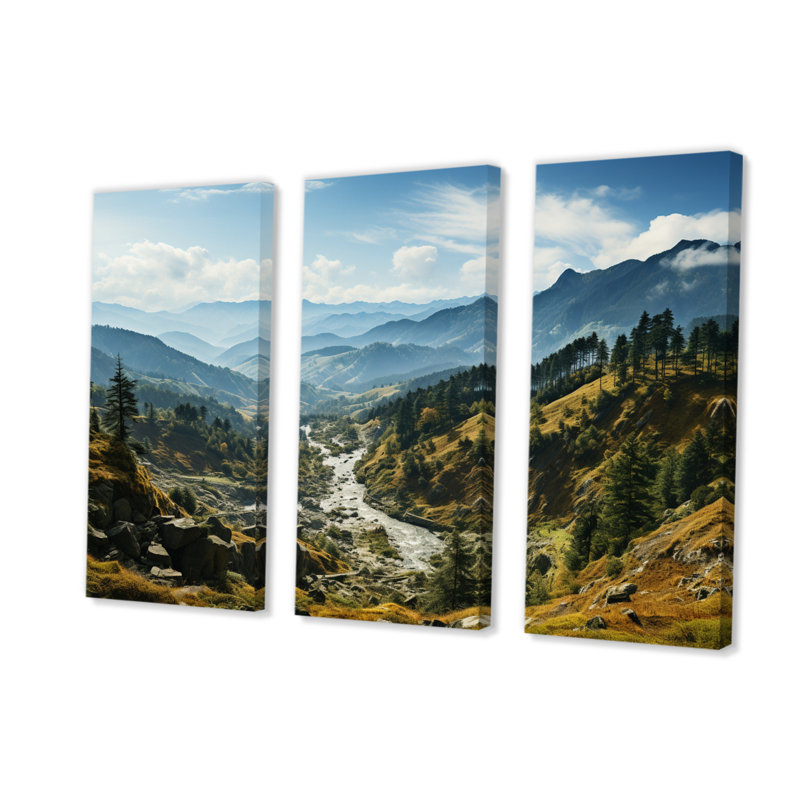 «USA Great Smoky Mountains Landscape IV», impression sur toile tendue 3 pièces, H 32 po x l 48 po x P 1 po