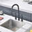 Sumerain Kitchen Sink Faucet, 2 Handle Deck Mount Bridge Pull-out Kitchen Faucet, SWF6119PQ-XX-88305262