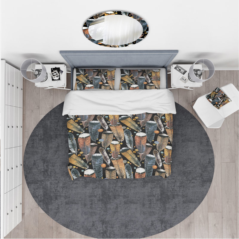 Ensemble de housse de couette noire en microfibre Cottage Americana, Housse simple + 1 taie décorative