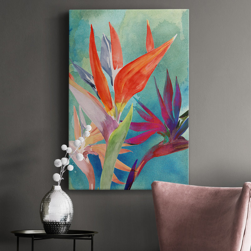 «Vivid Birds of Paradise I», impression sur toile tendue, H 36 po x l 24 po x P 1 po