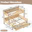 Lit superposé simple au-dessus de grand lit simple avec tiroirs de rangement, garde-corps courbé chic et tablettes de rangement latérales, cadre de lit superposé en bois massif avec échelle, pas de sommier tapissier nécessaire. Naturel-577803154