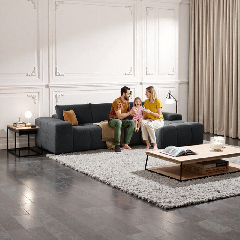 Canapé modulaire en L Effortless Luxury - Confort modulaire en nuage, assemblage nul et espace intelligent