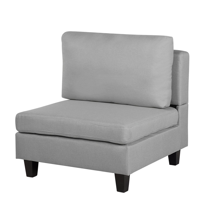 Tayyibah Eucalyptus Outdoor Armless Lounge Chair, Light Grey