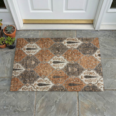Tapis à treillis Chantille ACN3018 lavable à la machine pour intérieur/extérieur
