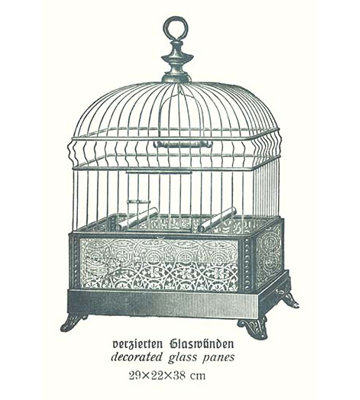 « orné de cage à oiseau vert b », impression