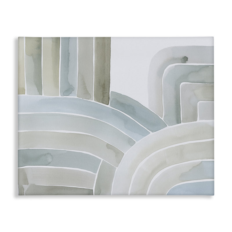 Art mural sur toile à lignes arquées et courbes, design par Grace Popp, H 16 po x l 20 po