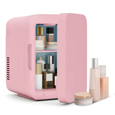 10L Portable Mini Fridge with Cool, Car Refrigerator with Cooler& Warmer, Countertop Mini Fridge with Handle