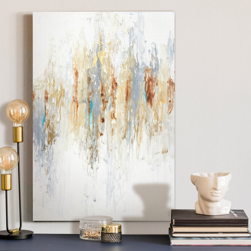 «Gold and Gray Exploration IX», reproduction d'art sur toile, H 48 po x l 32 po x P 1 po