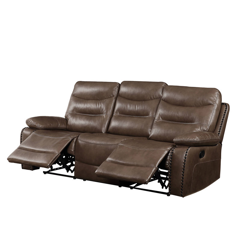 Ensemble de salon inclinable 3 pièces en cuir brun Aashi GEL Match