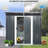 6X5 Metal Outdoor Storage Shed Black With Window And Transparent Plate