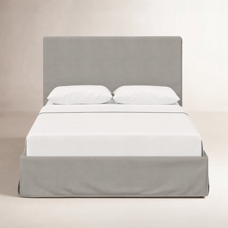 Lit tapissier Verona, Simple, Lin classique gris