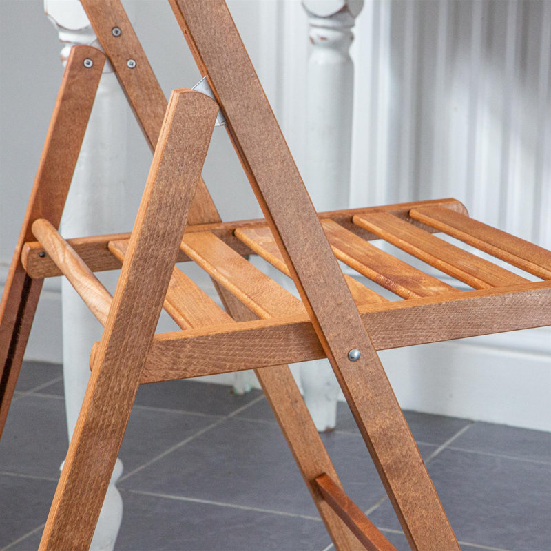 Harbour Housewares - Beech Wood Folding Chair, Brown