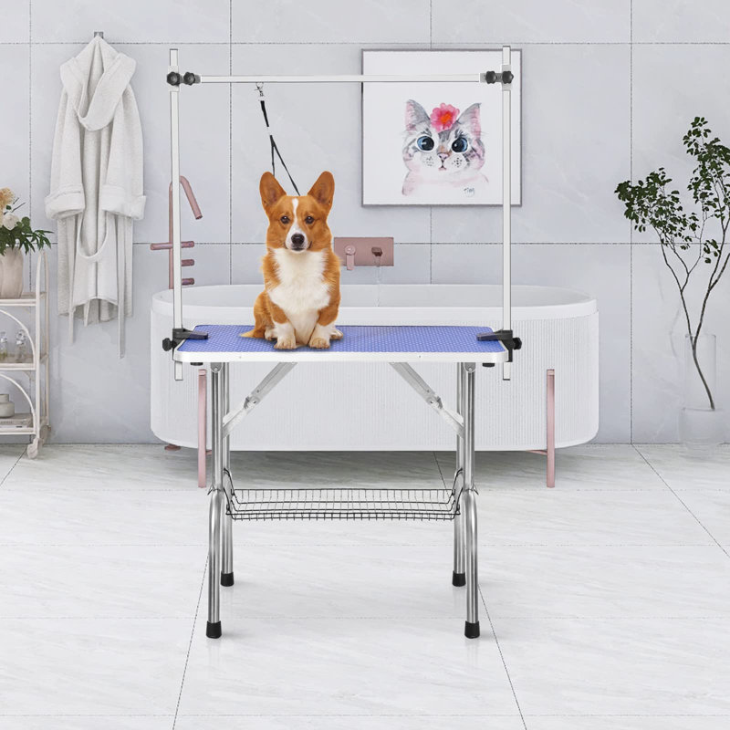 Table de toilettage de table H 65,5 po x l 42 po x P 23,6 po, H 66,92 po x l 42 po x P 24 po, Rose