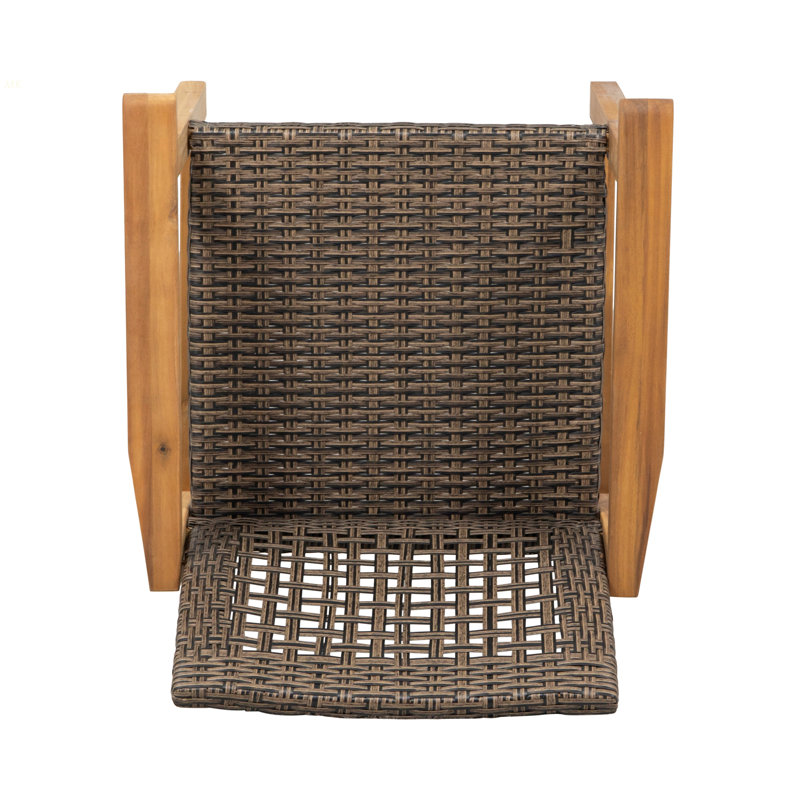 HAMPTON WOOD AND WICKER DINING CHAIR( SET OF 2 ), Dark Brown/Natural