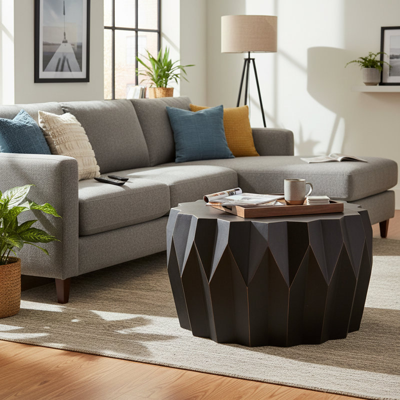 Azevedo Solid Wood Single Coffee Table, Black