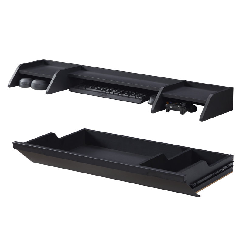 4.3" H  Hutch only, 4.3" H x 54.3" W x 11.7" D, Black