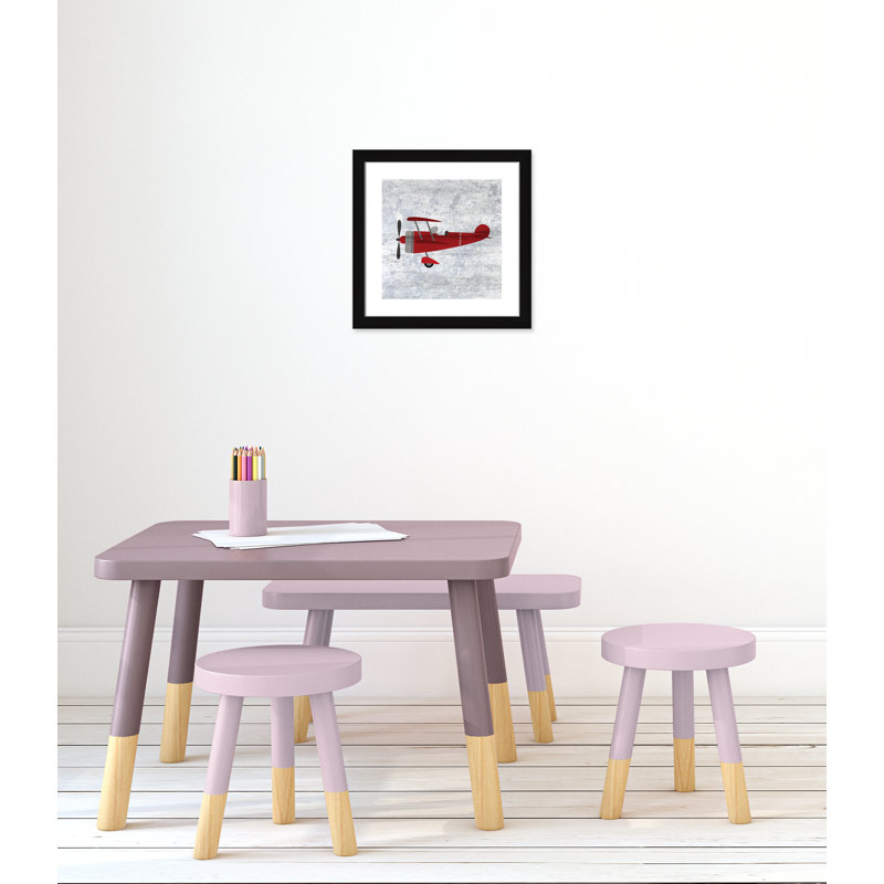 Red 2 Paper Print, Black Flat Framed, 16" H x 16" W x 0.6" D