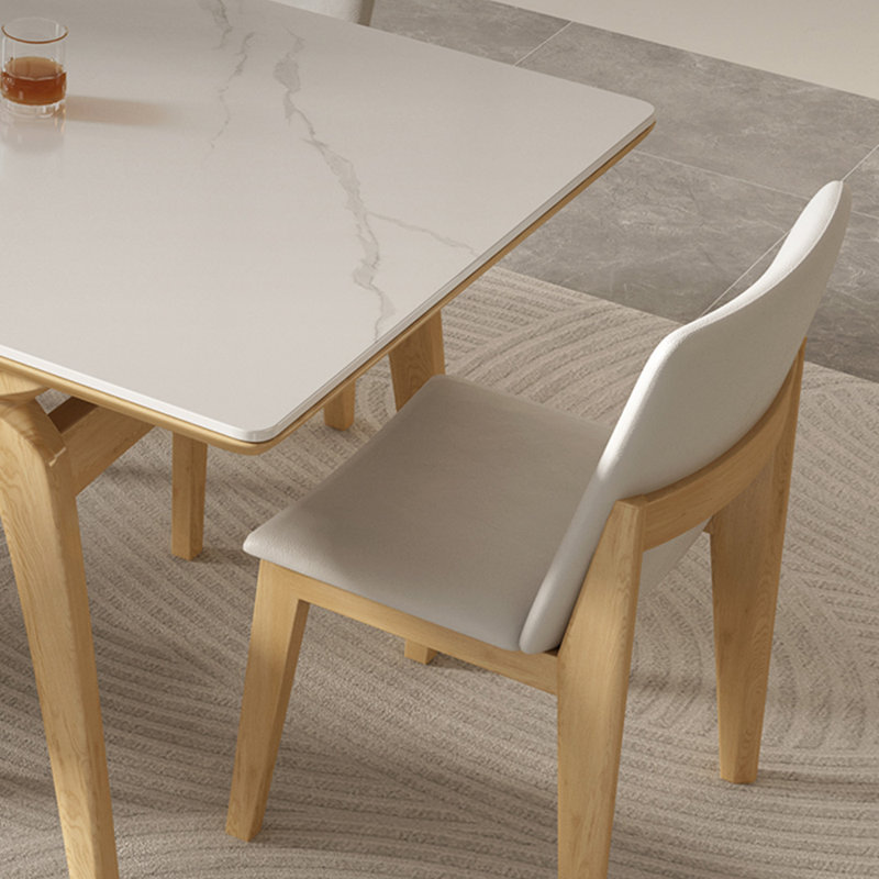 Nordic minimalist rectangular dining table set, 29.5"H x 70.8"L x 35.4"W