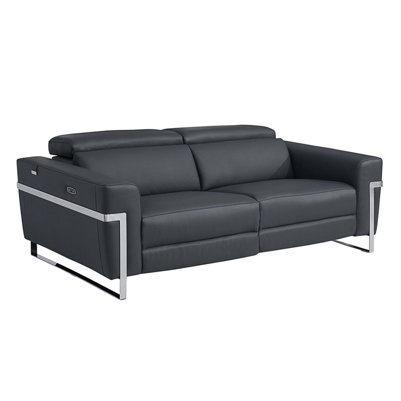 Recliner, Dark Gray Leather