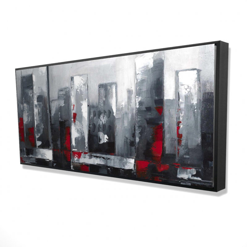 Abstract cityscape - 24"x48" Framed canvas