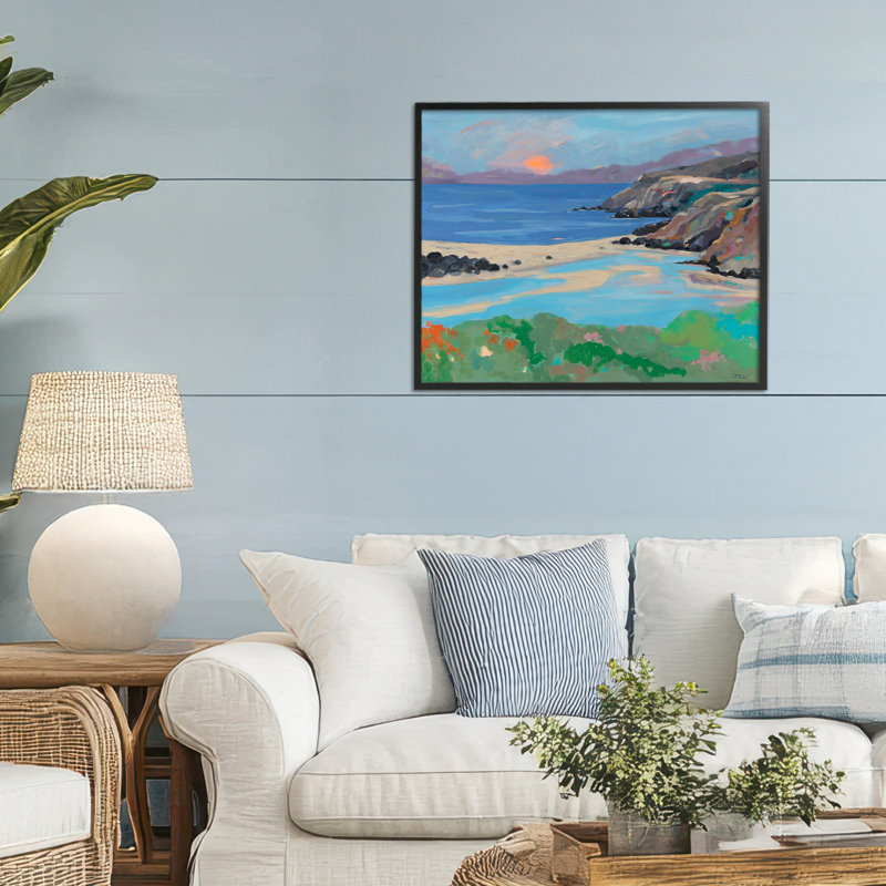 Estampe numérique Gualala Point, par Jenny Wantuch, H 16 po x l 20 po, Giclée encadrée noir minuit