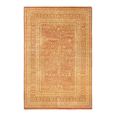 One-of-a-Kind 6'3" X 9'6" 2000s Wool Area Rug in Orange