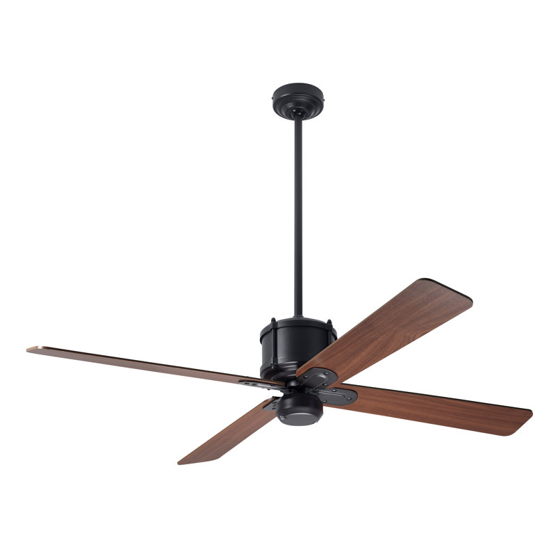Industry Downrod Ceiling Fan, Wall/Remote Combo Control, Mahogany, Dark Bronze