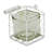 4" White Glass and Metal Lattice Tabletop Lantern Candle Holder