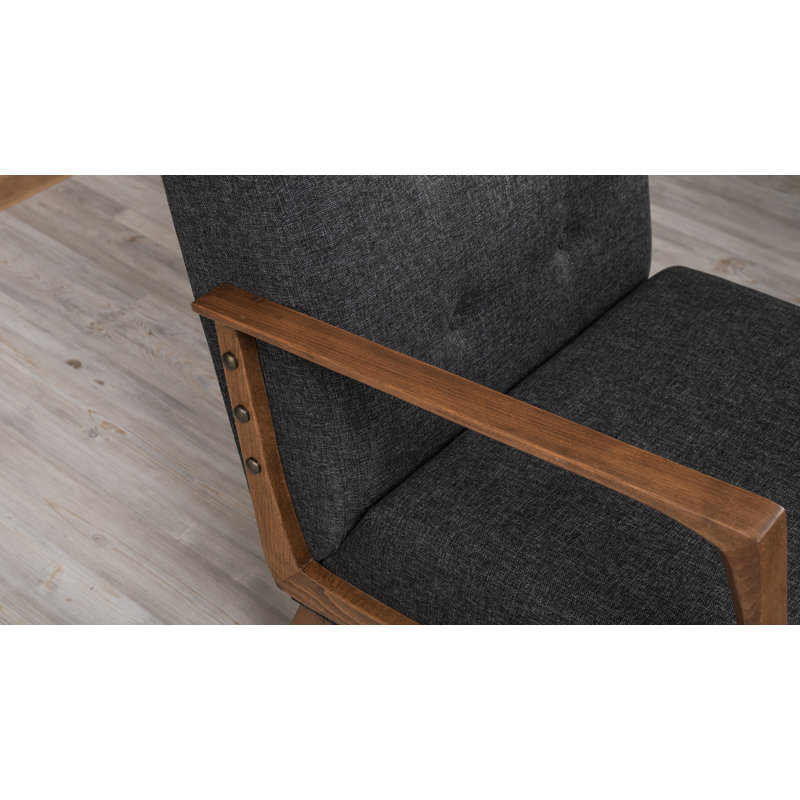 Fauteuil Sigel, 100 % polyester gris foncé