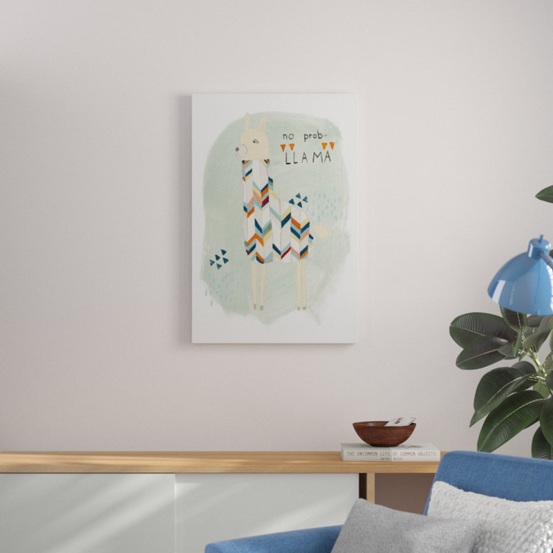 Llama Squad I by June Erica Vess - Painting on Canvas, Wrapped Canvas, 91cm H x 61cm W