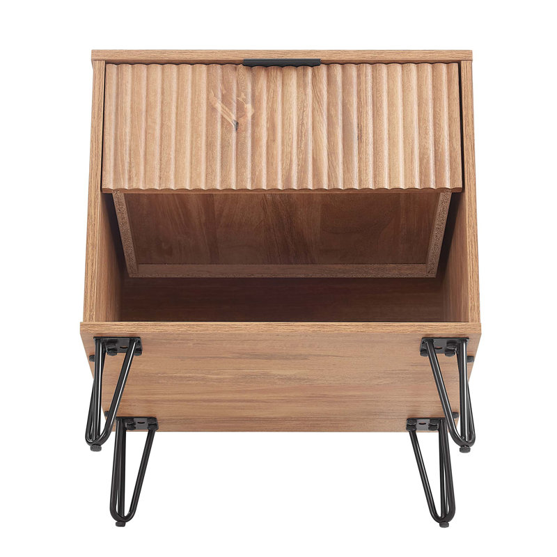 Gafita 20.07'' W Nightstand, Golden Brown, Individual