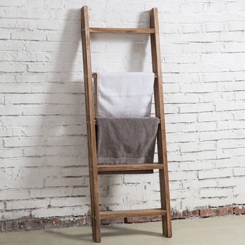 Wall-Leaning 4.5' Blanket Ladder, Brown