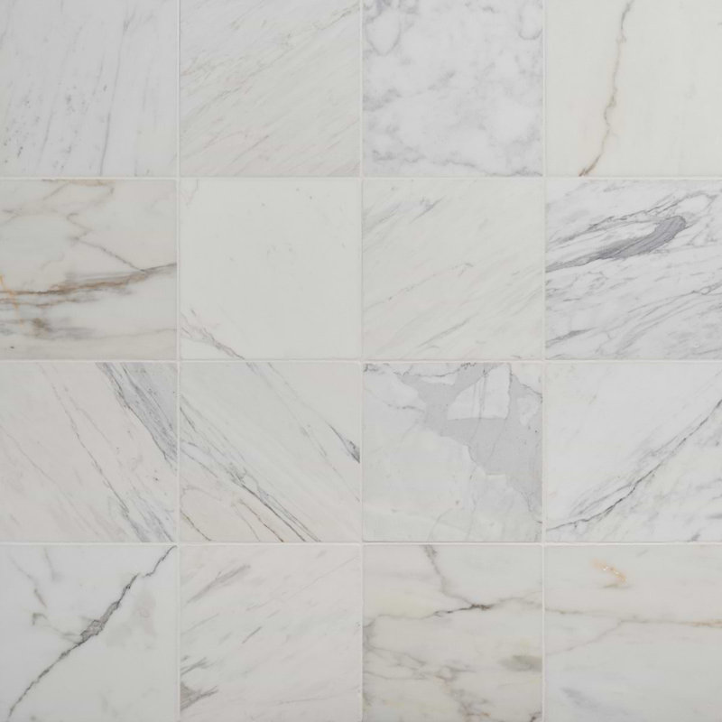 Avanti 12x12 Tumbled Marble Tile, Calacatta Gold