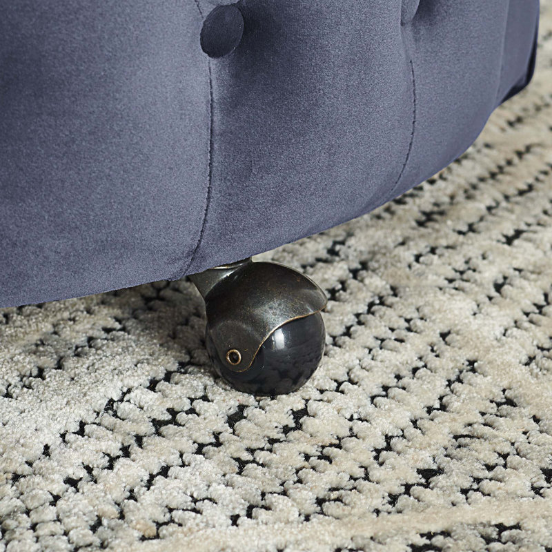 Fauteuil demi-tonneau Jakora, Velours gris