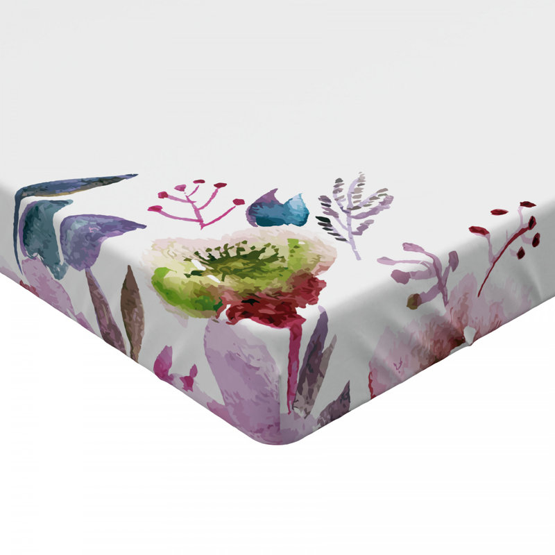 Microfiber Floral Fitted Sheet, Full/Double Fitted Sheet