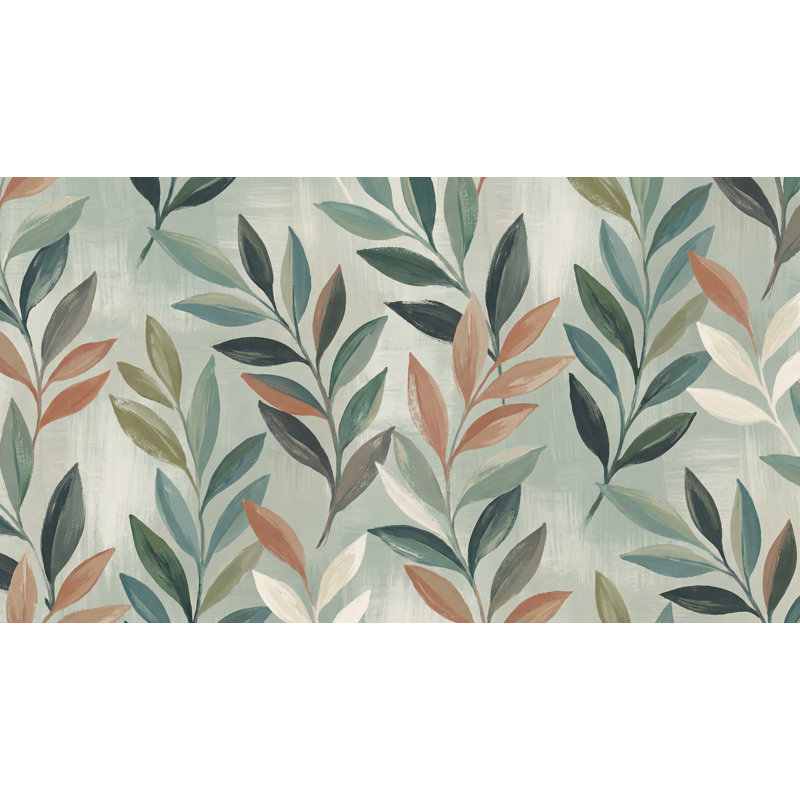 Papier peint nuances vertes feuille tropicale, Non-Woven Nonpasted, 200 po x 120 po