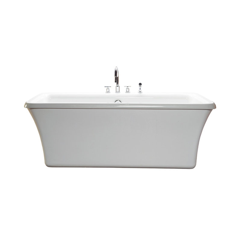 66" x 36" Freestanding Soaking Acrylic Bathtub, White