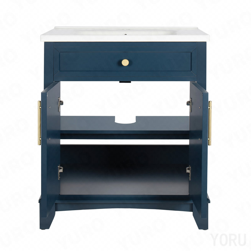 27.8" Bathroom Cabinet, Only Cabinet, Blue