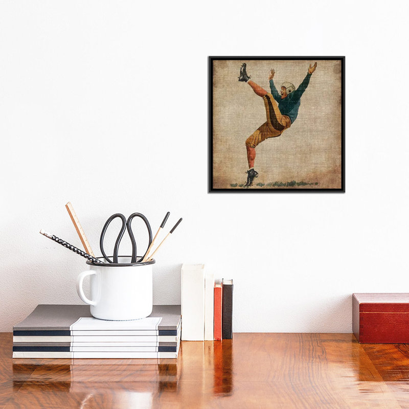 « rétro sports v », impression sur toile, H 12 po x l 12 po x P 1,5 po, Cadre noir