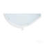 Table basse moderne d'extérieur ovale avec plateau en verre trempé, structure en aluminium blanc, table de patio résistante aux intempéries pour la cour, la terrasse et le bord de la piscine