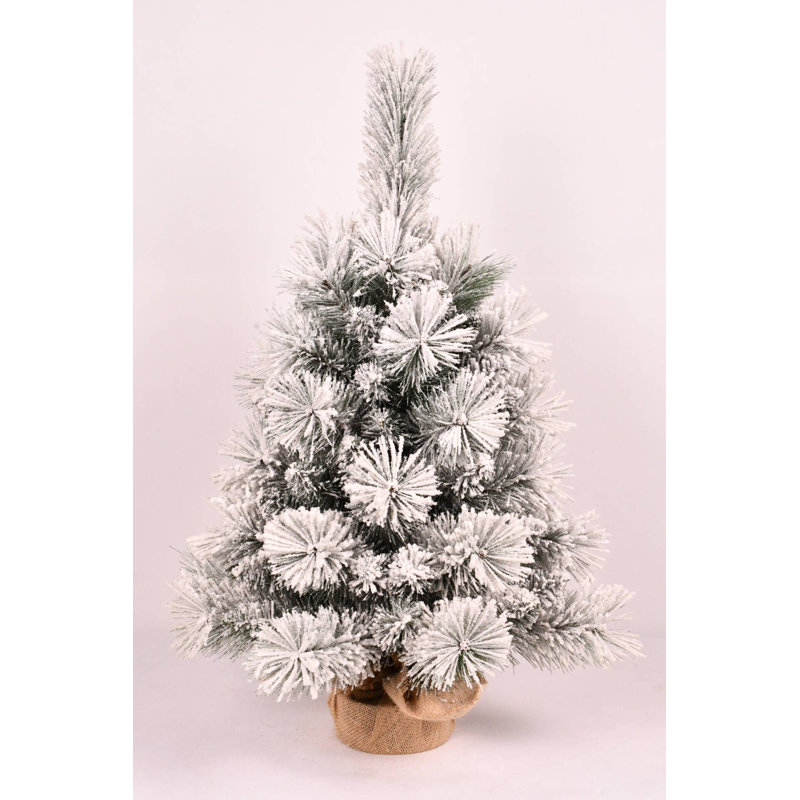 Arbre de Noël vert froid avec base en toile de jute, 3' H