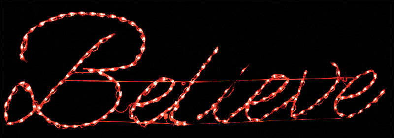 Présentoir lumineux à led signe de croire
