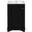 Meuble-lavabo contemporain noir de 20,1 po avec lavabo intégré, rangement à une porte, charnières à fermeture en douceur, tablette réglable, meuble-lavabo autoportant en pin massif et planches 20 po