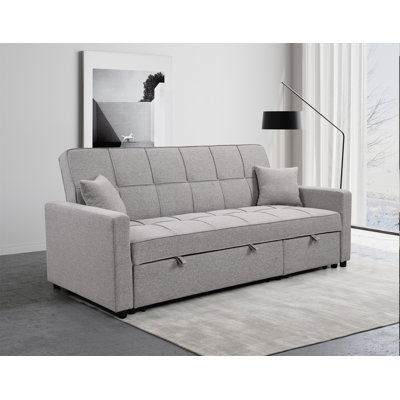 83" Oversized Upholstered Sofa Bed W/Pull Out Couch Bed And Adjustable Backrest