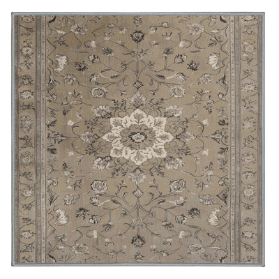Machine Washable Tabriz Gray Area Rug