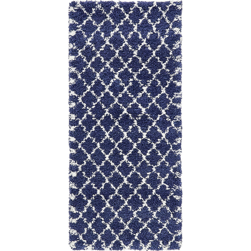 Tapis bleu marine / ivoire Scottsville, Tapis de couloir 2 pi 7 po x 6 pi 1 po