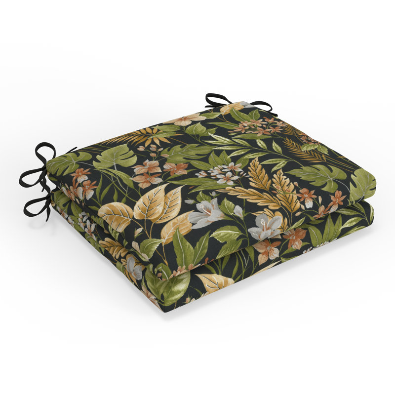 Coussin de chaise d'intérieur / extérieur avec attaches Bay Isle Home ™ Tropic Botanical